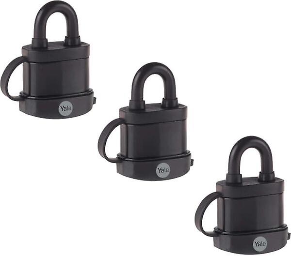 Pack of 3 Yale Weatherproof Padlock Hight Protection Outdoor Hardened Shackle