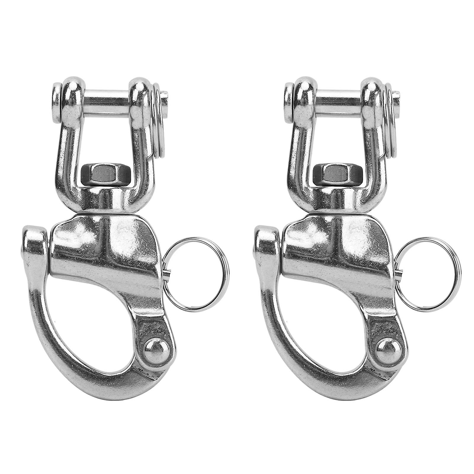 2 Pack 316 Stainless Steel Quick Release Snap Hooks Heavy Duty Universal Sailboat Rigging 87mm