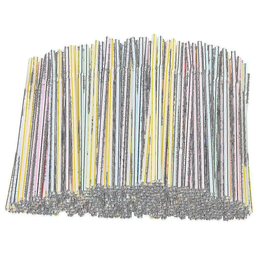 200pcs Plastic Drinking Disposable Straws 8 Inches_y
