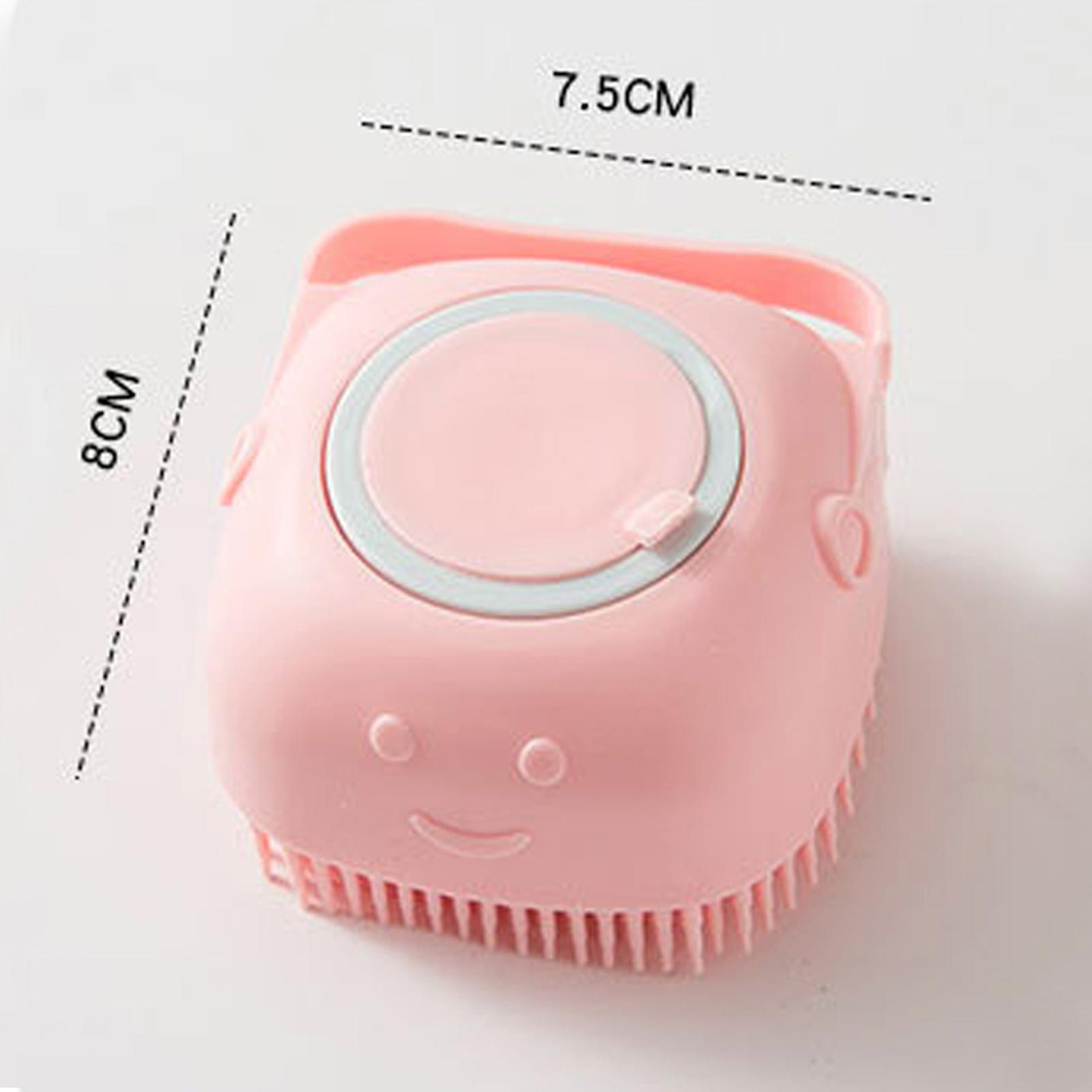 מברשת לחיות מחמד רב תכליתי אחיזה נוחה סיליקון מסרק מקלחת לחיות מחמד חתולים כלבים ורוד 