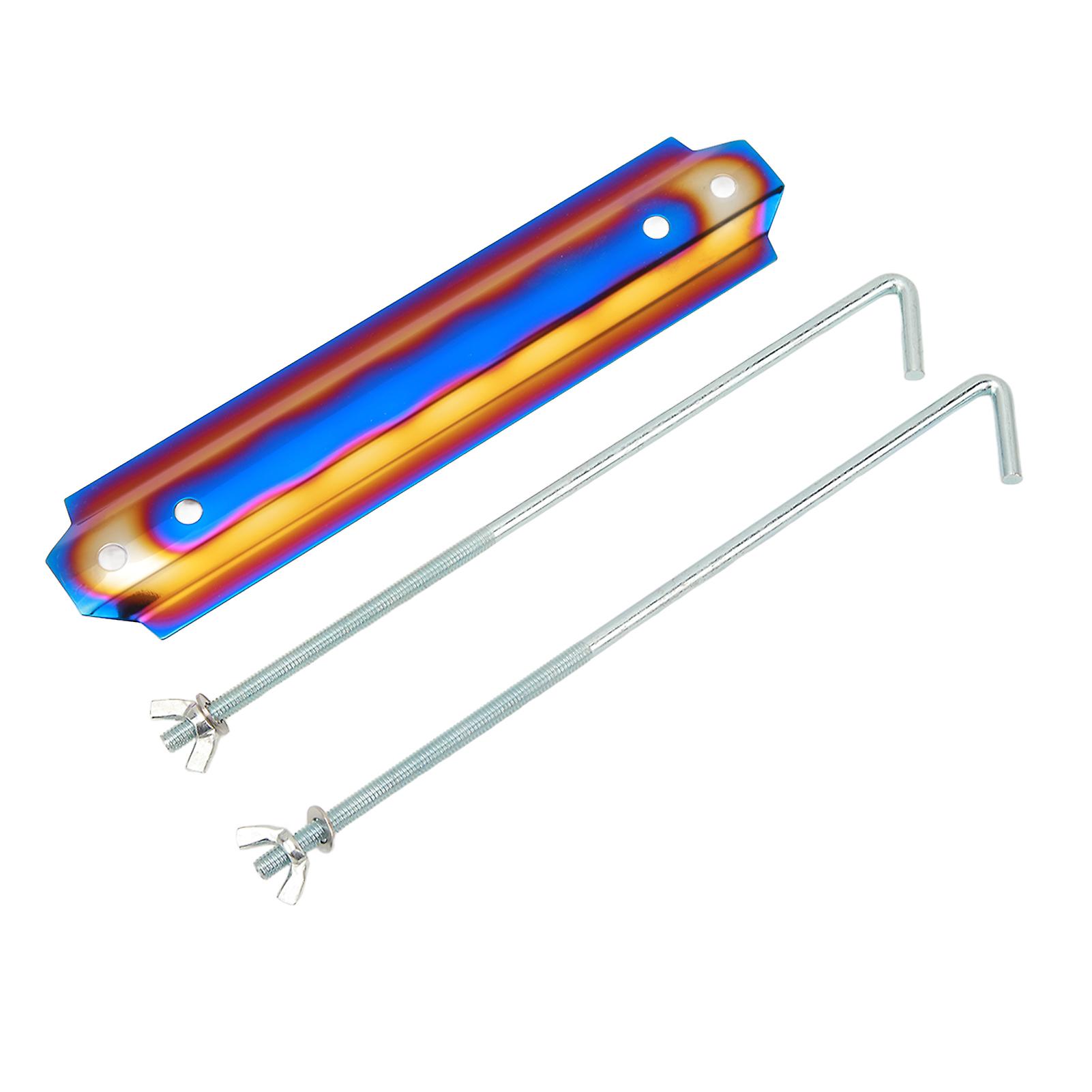 Battery Hold Down Kit Universal Stainless Steel Battery Crossbar with 8.7in Support Rods Burnt Blue 