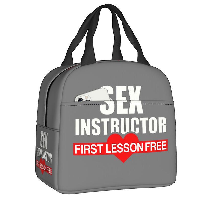 Custom Sex Instructor Lunch Bag Women Warm Cooler Insulated Lunch Container For Student School Work Picnic Food Tote Bags