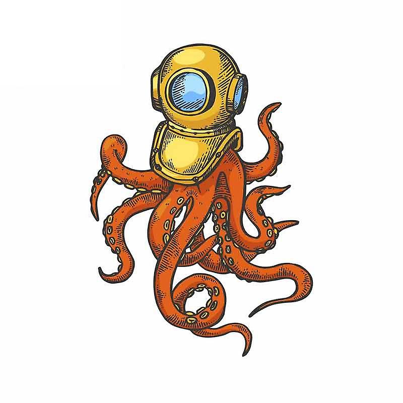 Interesting 13cm X 9.5cm For Octopus And Old Diver Helmet Color Car Sketch Diy Fashion Occlusion Scratch Motorcycle