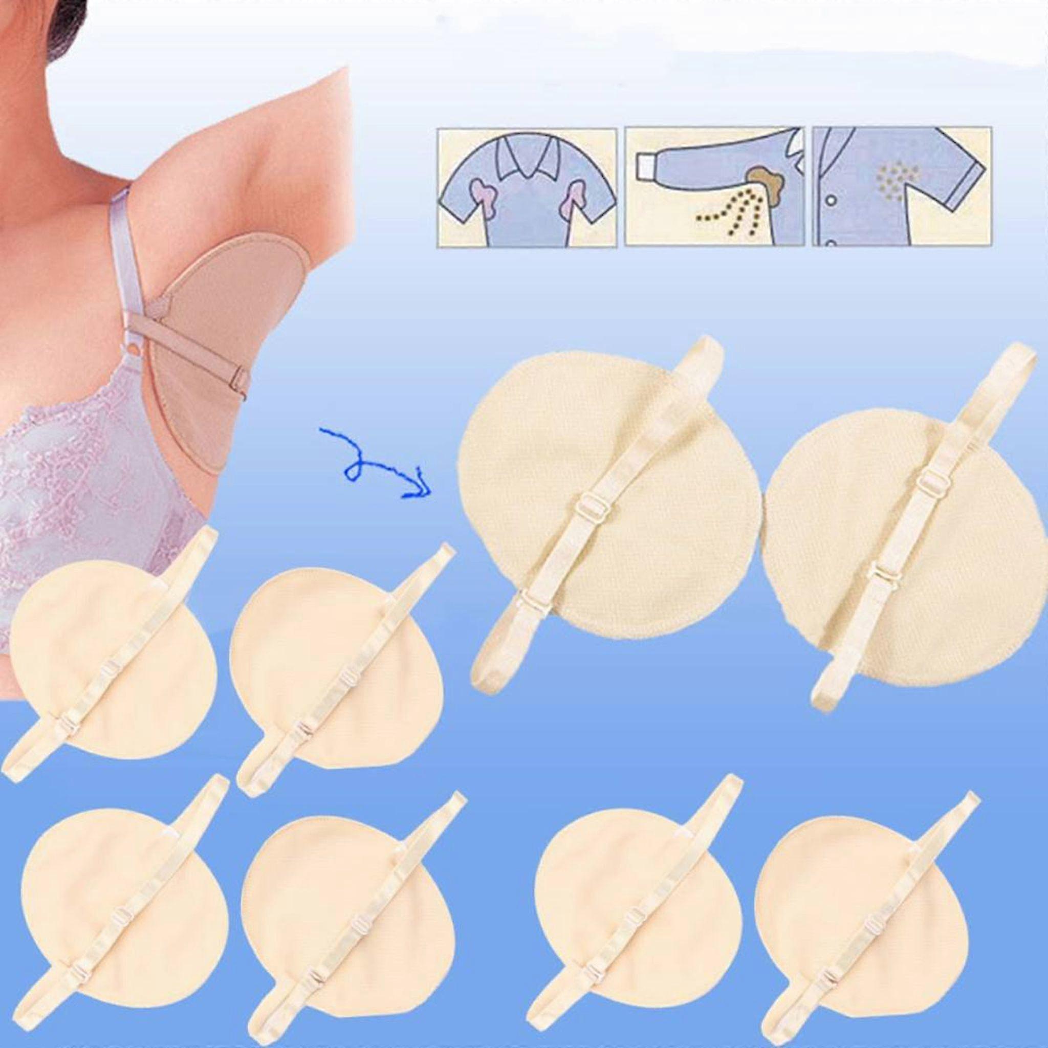 4 Pairs Washable Underarm Anti-sweat Pads Shoulder Absorbent Deodorant Mesh Pads