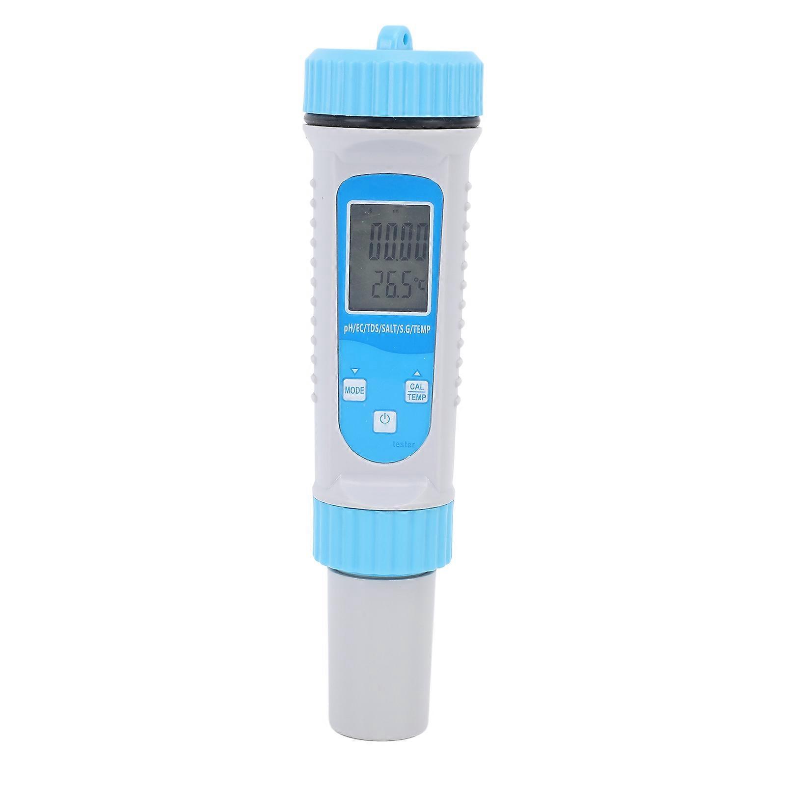 Water Quality Tester Professional High Accuracy 6 in 1 PH EC TDS SALT S.G TEMP Pen Type Digital Water Tester NO.9163