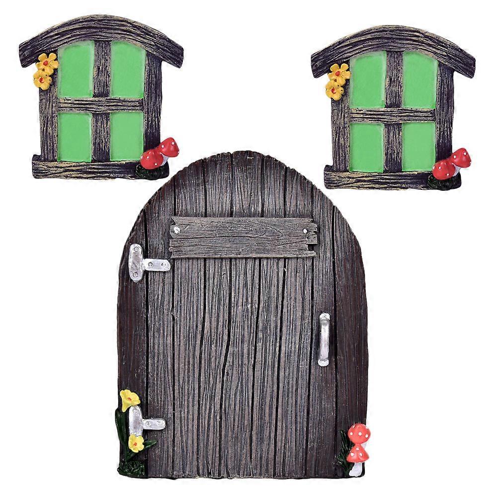 1 Set of Adorable Tree Face Decor Funny Tree Sculpture Art Crafts (Random Style)