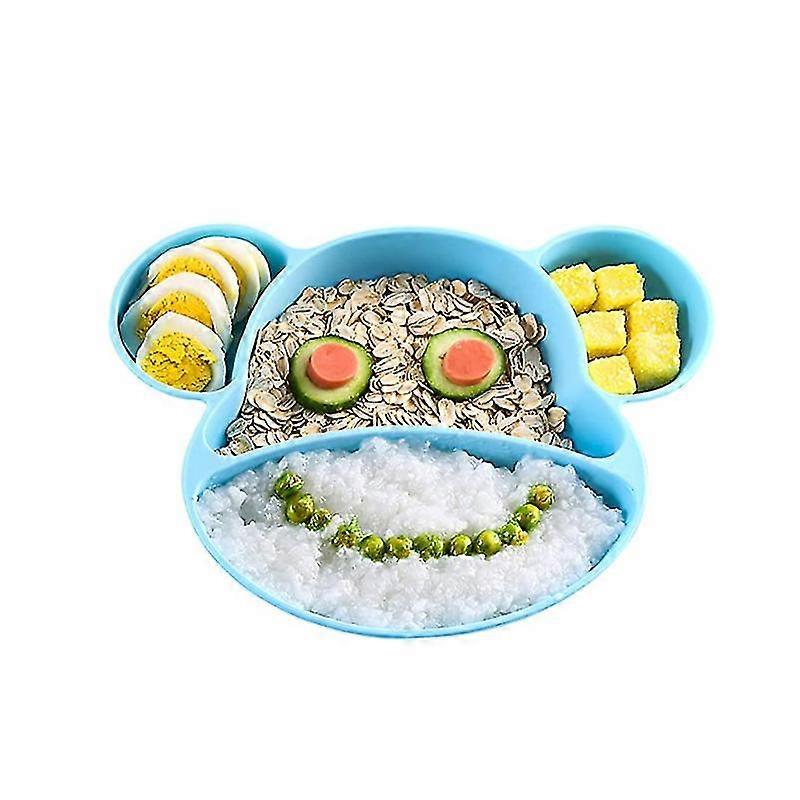 Jianghuo Silicone Plates For Babies, Toddlers And Kids, With Strong Suction, Bpa Free, Dishwasher And Microwave Safe, Fda Approved (Blue)