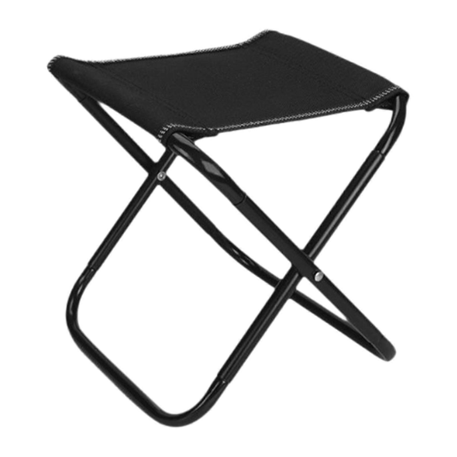 Portable Folding Stool Practical Foldable Footstool for Lounge Patio Camping Black