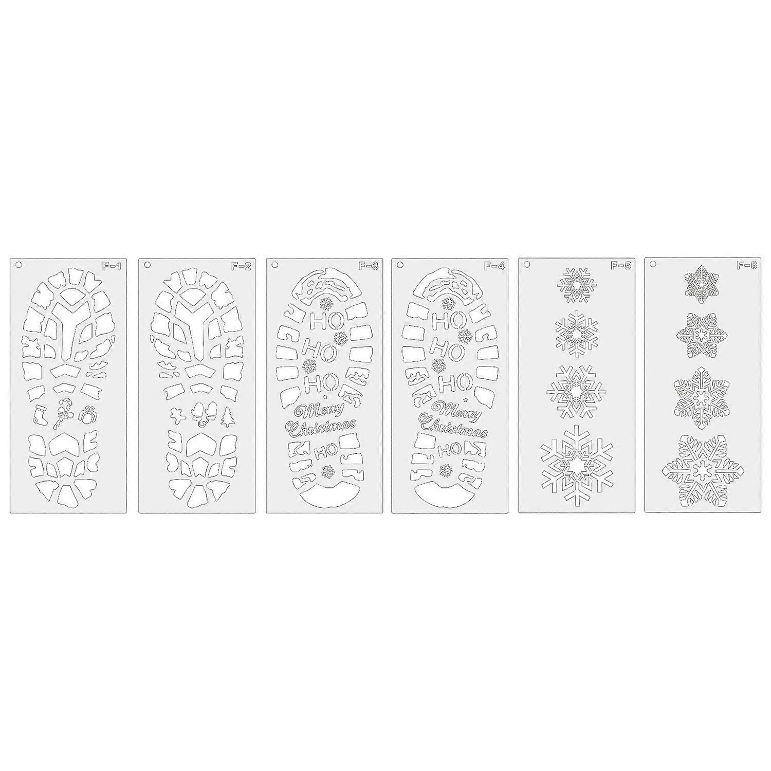 Christmas Snowflake Footprint Stencil Template Hollowed Reusable Drawing Template Window Wall Floor