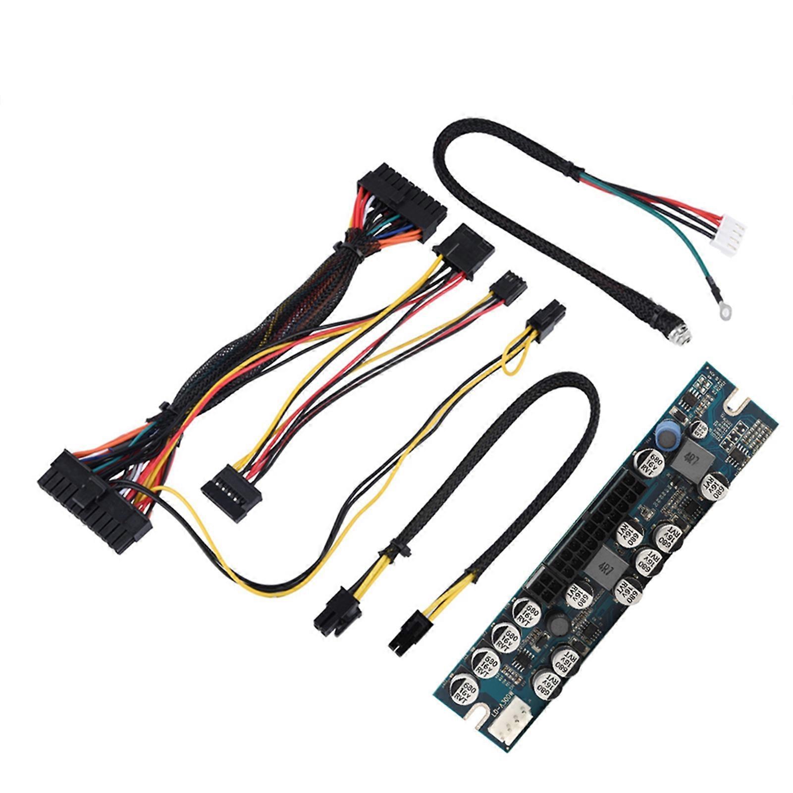 PC PSU DC 12V Input 300W Computer Power Supply Module with 24Pin Connect/ AUX/ SATA Cable