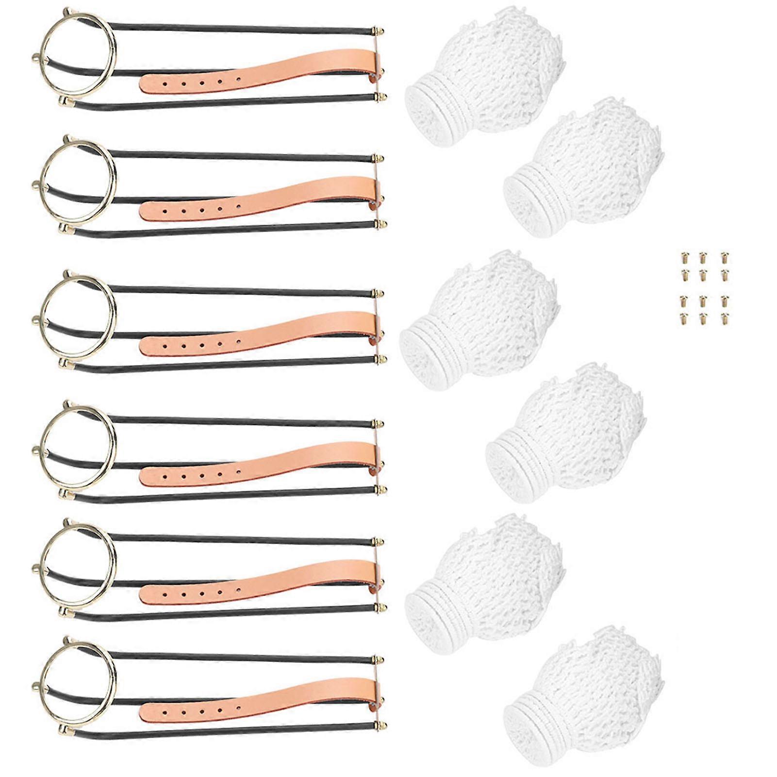 6pcs Standard Snooker Billiard Table Replacement Solid Empire Rail with Net Pockets Set