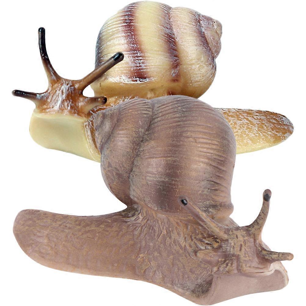 2pcs Simulation Snail Figurine Snail Figure Snail Toy Simulation Animal Educational Model