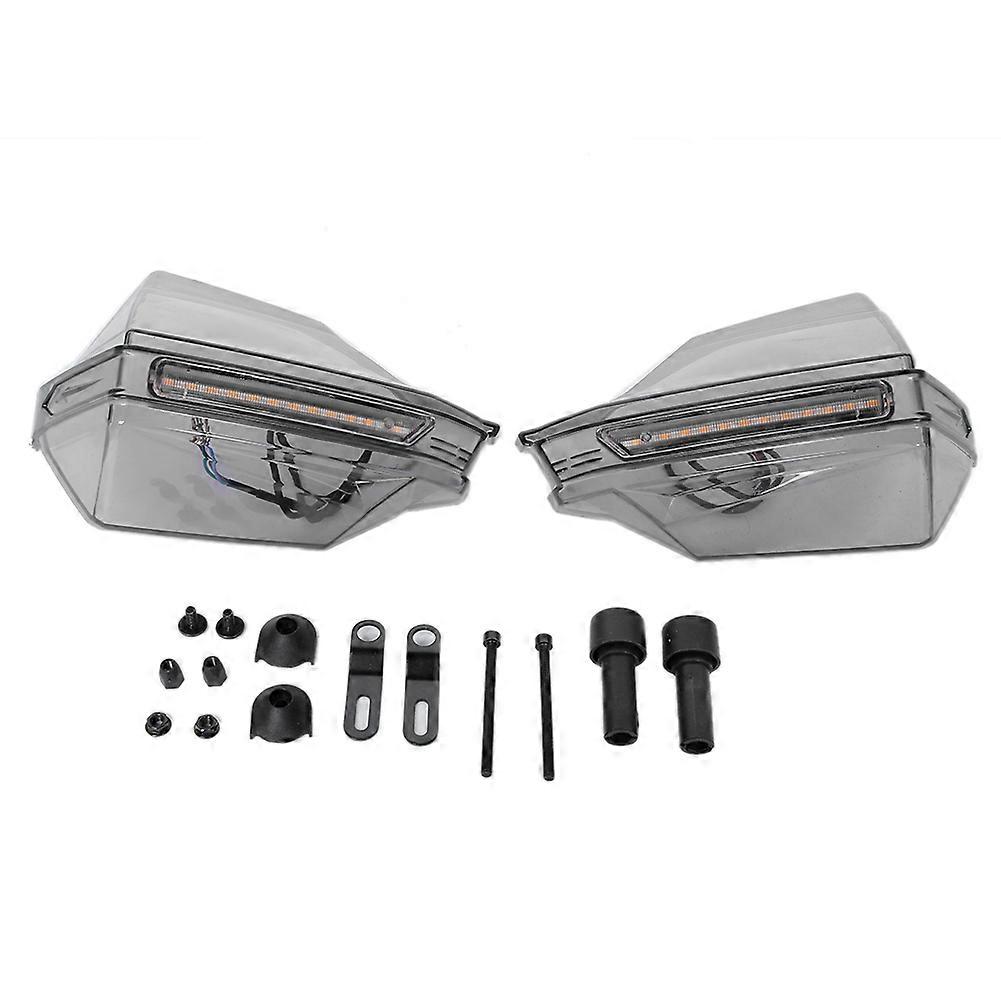 Universal Motorcycle Windproof Hand Guard Shield LED Wind Deflector Blue Yellow Light YEMAA