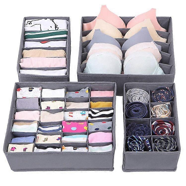 Simple Houseware Closet Underwear Organizer Drawer Divider 4 Set + 6 Set Drawer Divider Baskets Bins