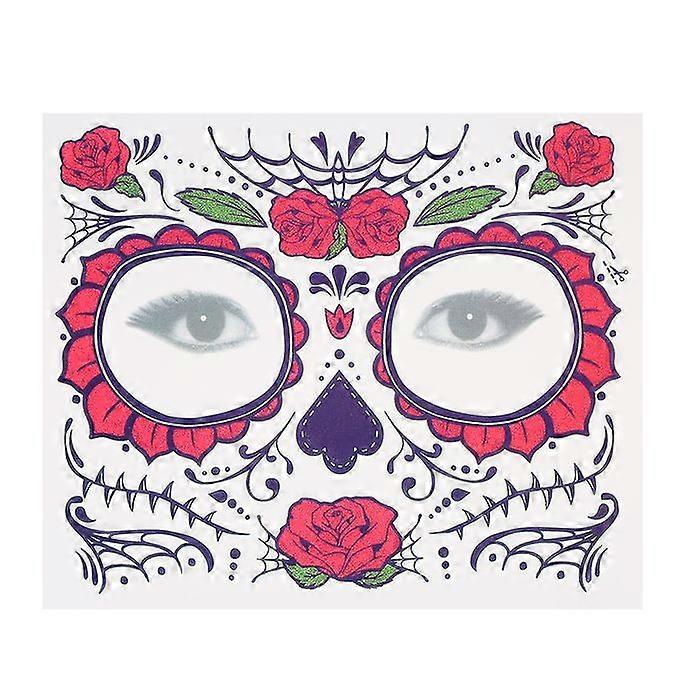 Temporary Tattoo Sticker Scars Terror Halloween Flowers