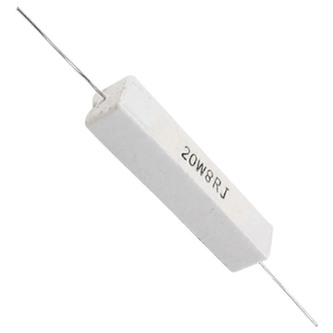 2 Pcs Wire Wound Ceramic Cement Resistor 8 Ohm 20W 5%