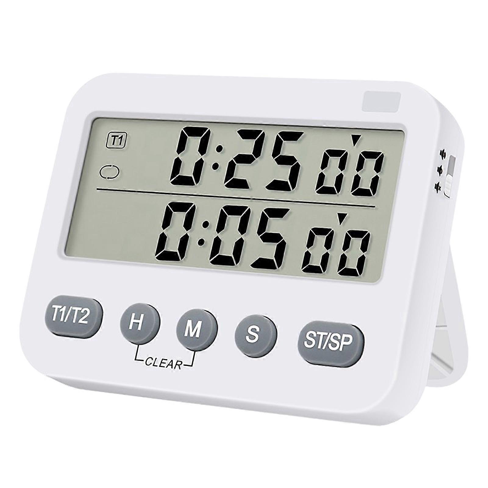 Dual Digital Timer Convenient Battery Powered Timer Memory Function Time Management Tool for Home Kitchen Sturdy