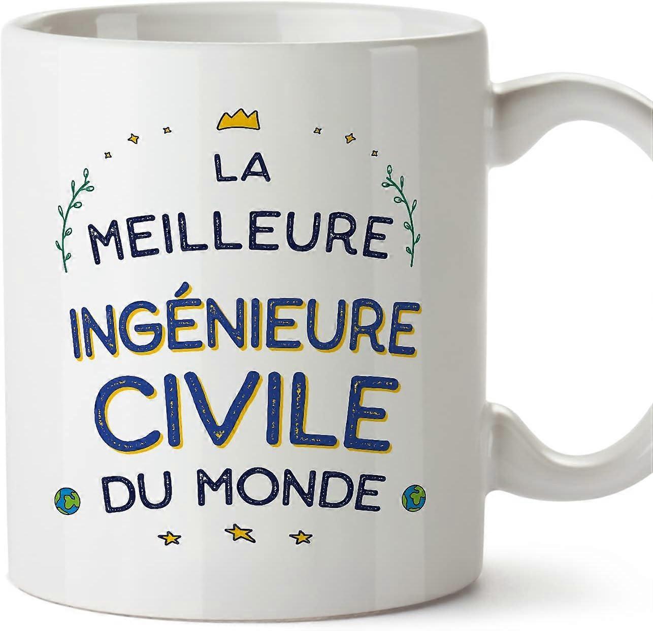 フランスの土木技師の女性マグカップ Meilleur du Monde 同僚への面白い贈り物 セラミック 11oz マグ