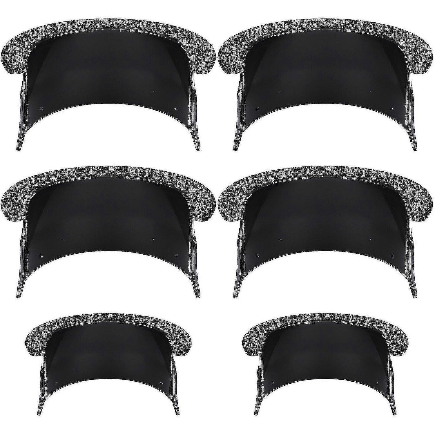 6pcs Plastic Billiards Table Pocket Liner - For Pool Table Bar Home, 4 Corner 2 Side, Black