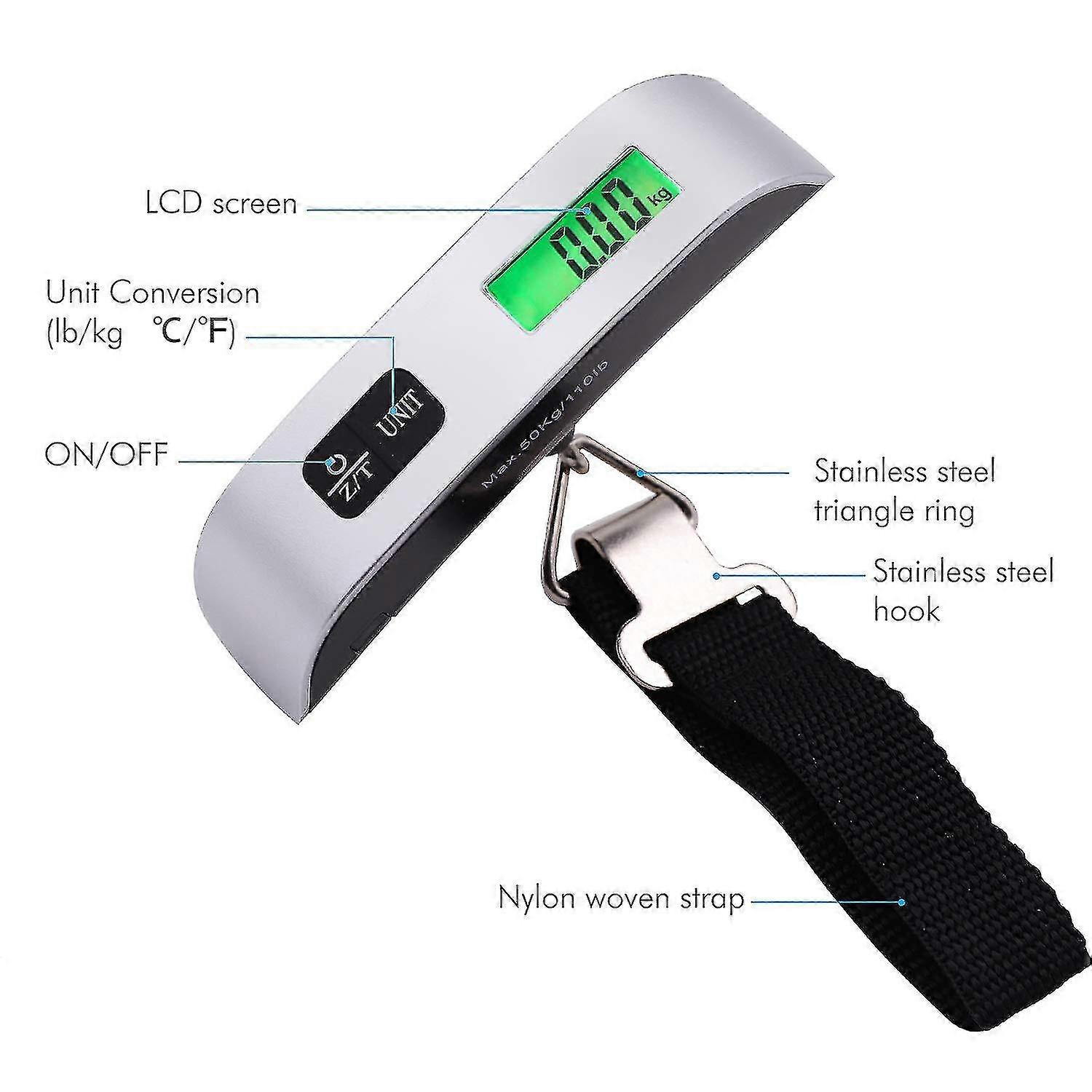 Digital Luggage Scale Scale Hanging Scale Hand Scale With Temperature ...
