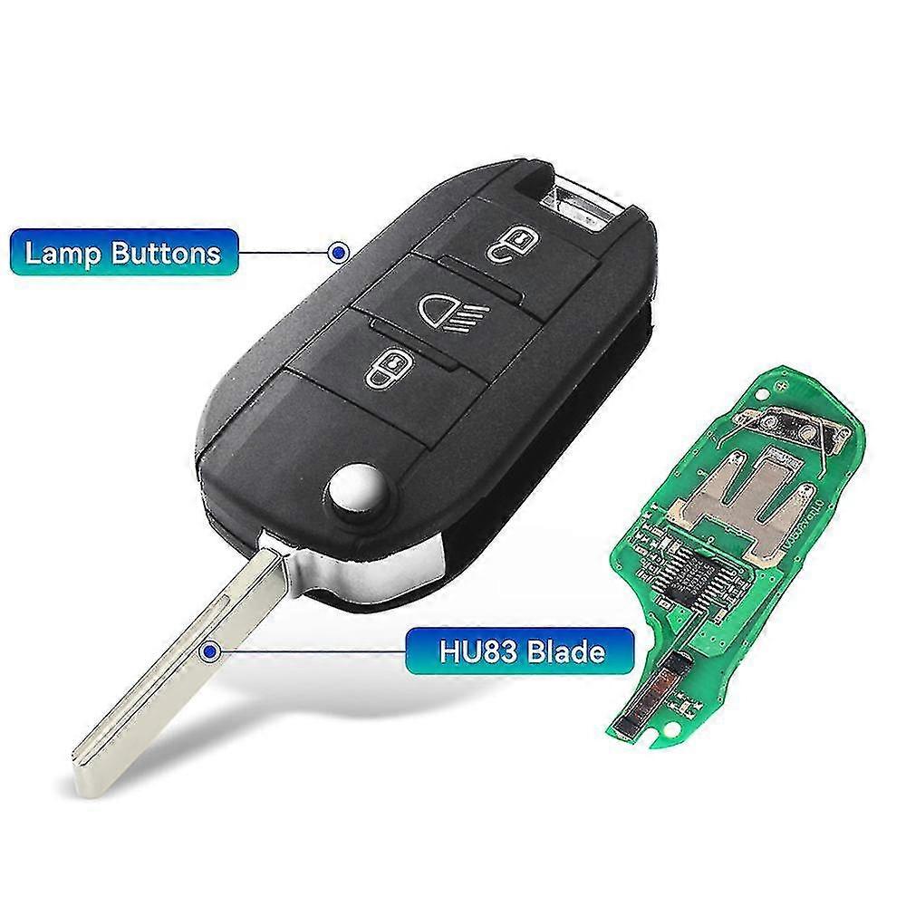 id46-pcf7941チップカーリモートキー3ボタンフォブプジョー208 2008 301 308 5008 508シトロエンC-エリゼC4-サボテン434mhz-FPJ23