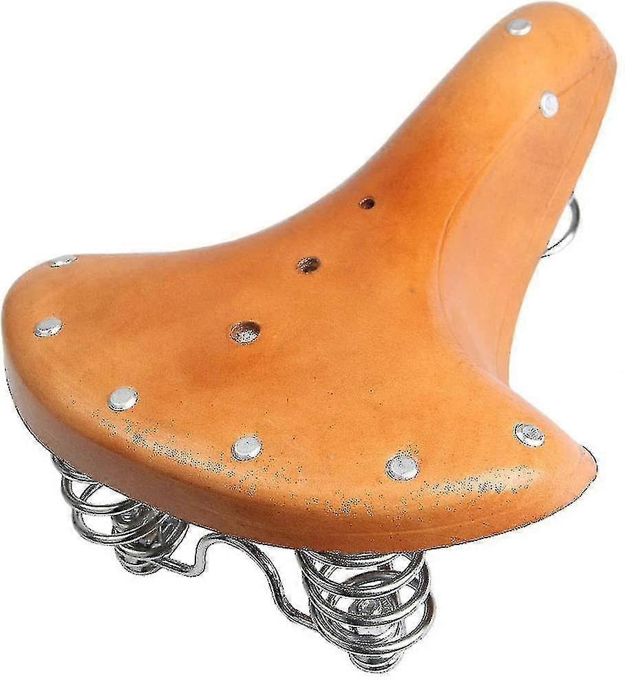 Γνήσια σέλα ποδηλάτων άνοιξη δέρματος, ρετρό αντικατάσταση δερμάτινο κάθισμα άνοιξη μαξιλαριών μαξιλαριών μαξιλαριών ποδηλάτων