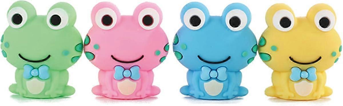 4 Pcs Cute Pencil Sharpener Cartoon Frog Pencil Sharpener Small Manual Pencil Sharpener Kawaii PVC Sharpener Stationery School Office Supplies (4Pcs F