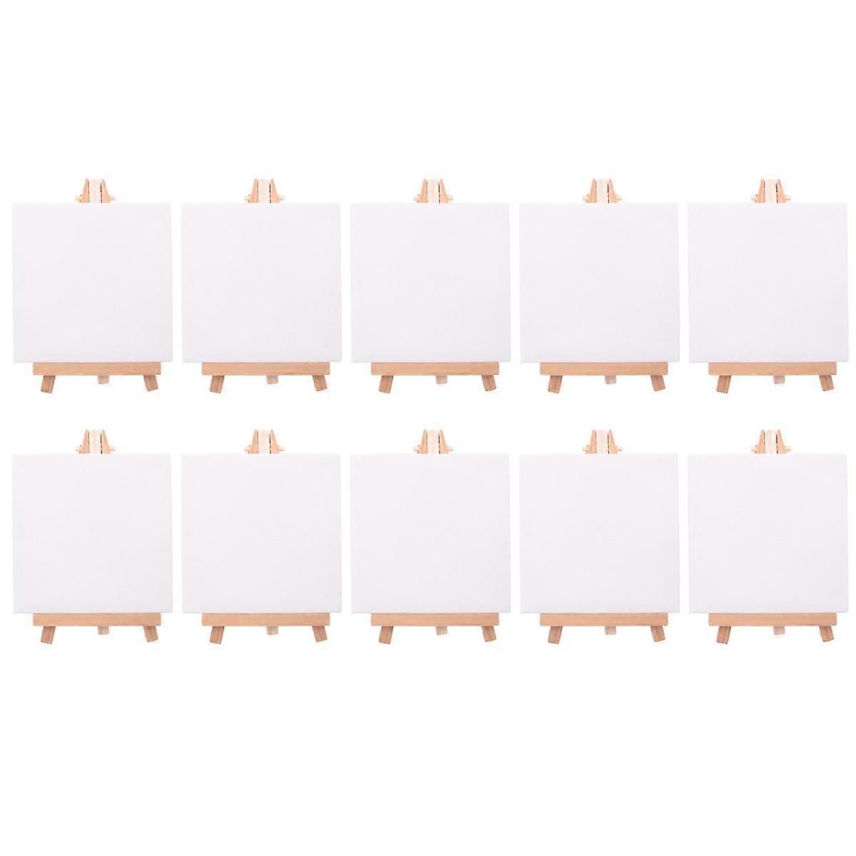 10 Set Artists Mini Canvas Set Painting Craft DIY Drawing Small Table Easel Gift