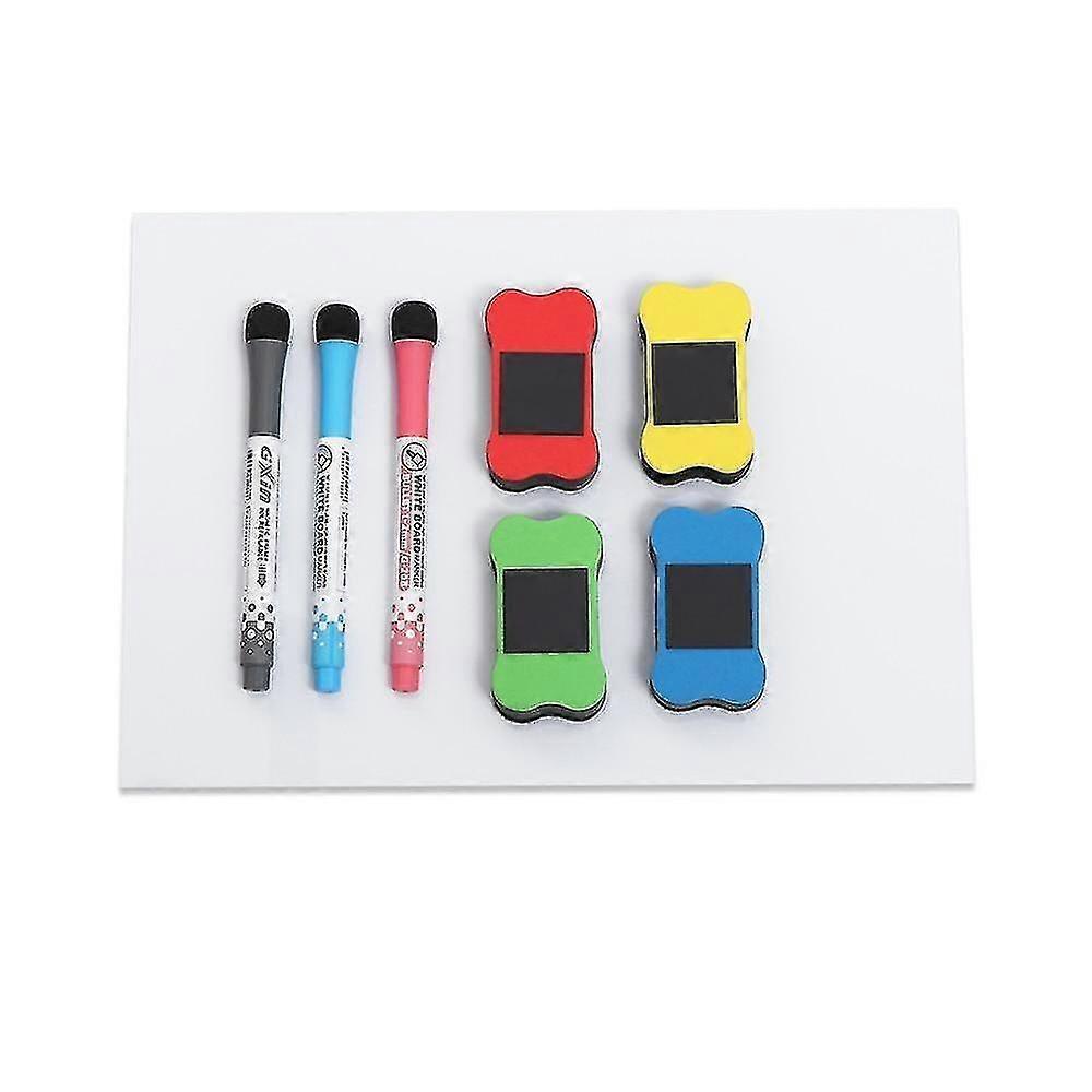 1 Set A4 Flexible Fridge Magnetic Whiteboard Memo Reminder Board Pen