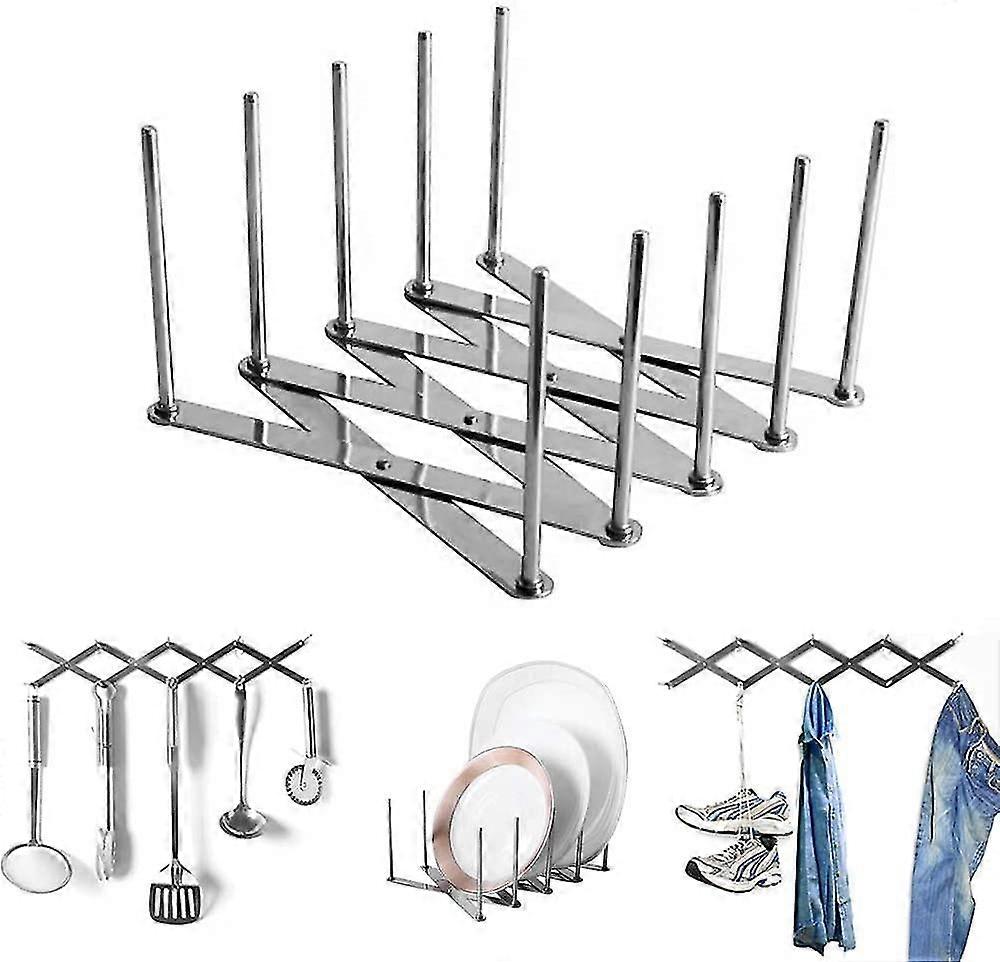 Extendable Pot Lid Holder Kitchen Bathroom Bedroom Lid Organizer Wall Mounted