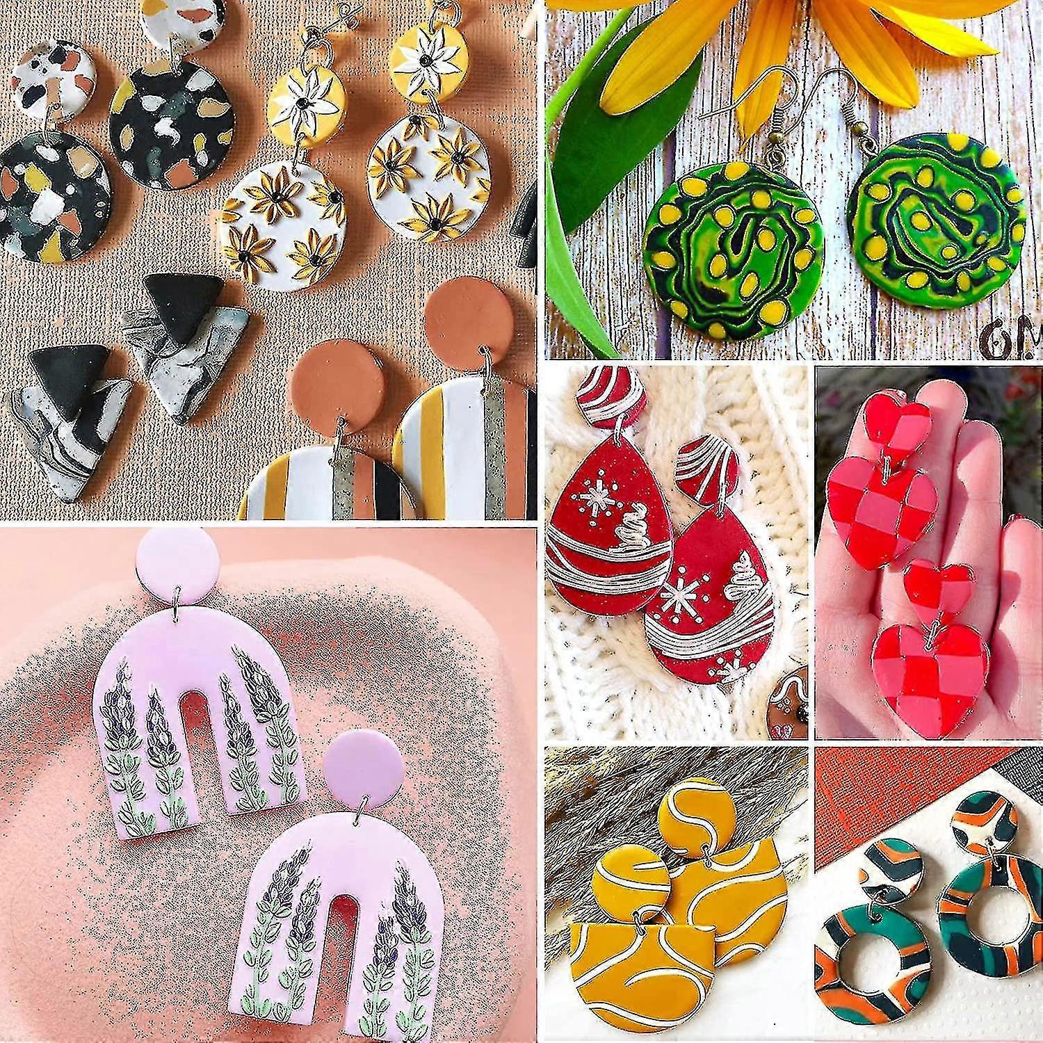 124pcs Polymer Clay Earring Modeling Earring Hooks Kit And Accessories