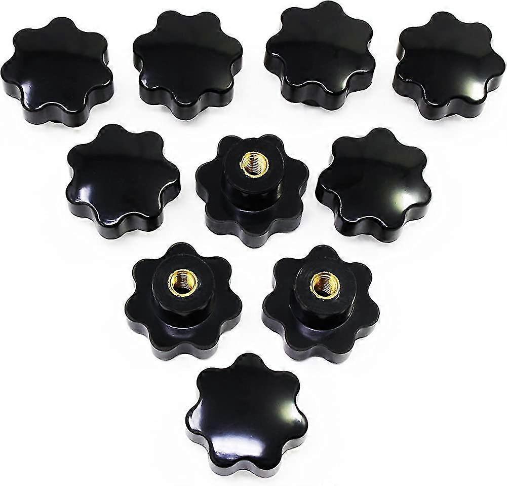 M8 Star Knobs,threaded Knurled Knob,black Plastic Handle Clamp Knobs Handle For