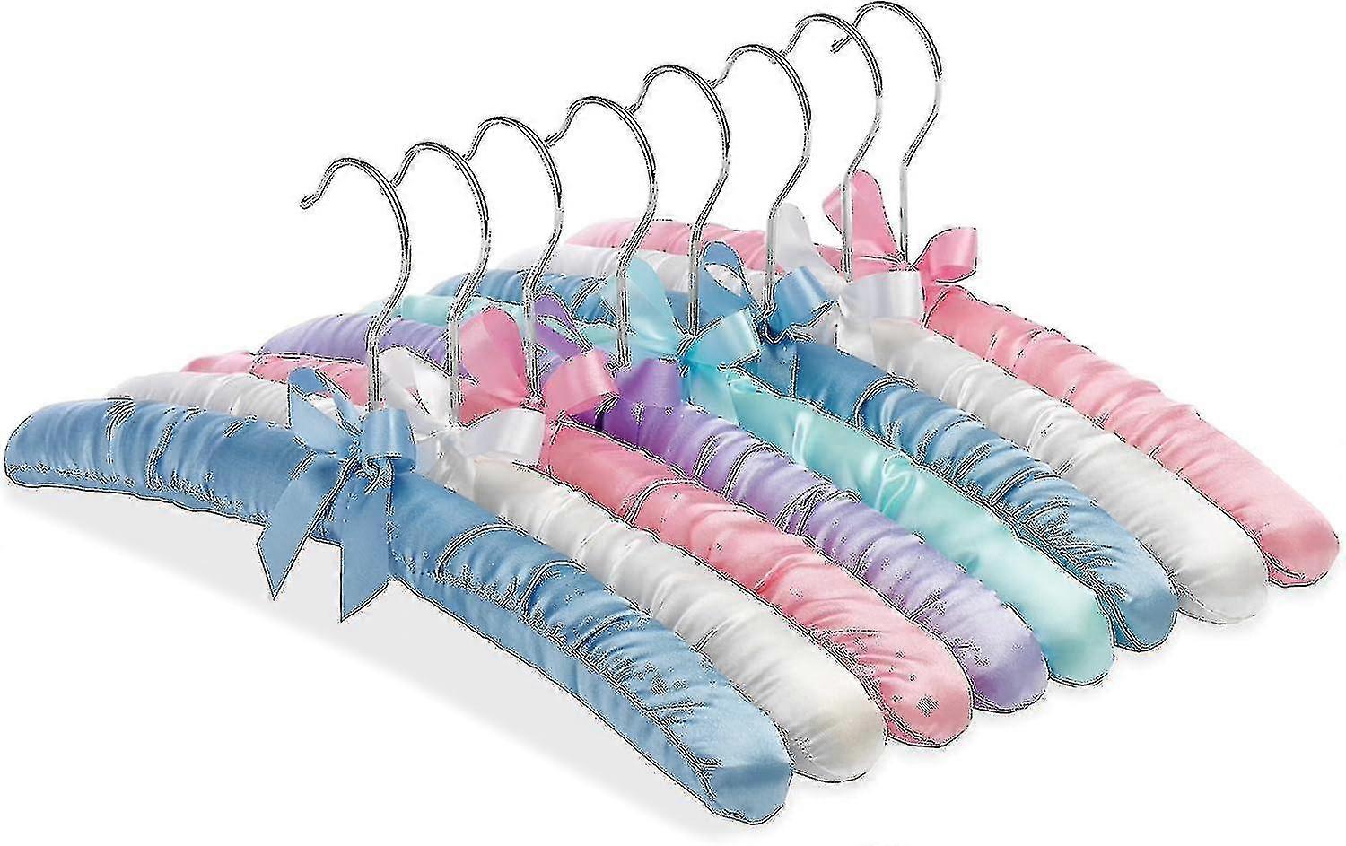 طقم ستان باستيل من 8 شماعات مبطنة ، 8 عد ، 1.50 × 15.63 × 7.0 بوصة