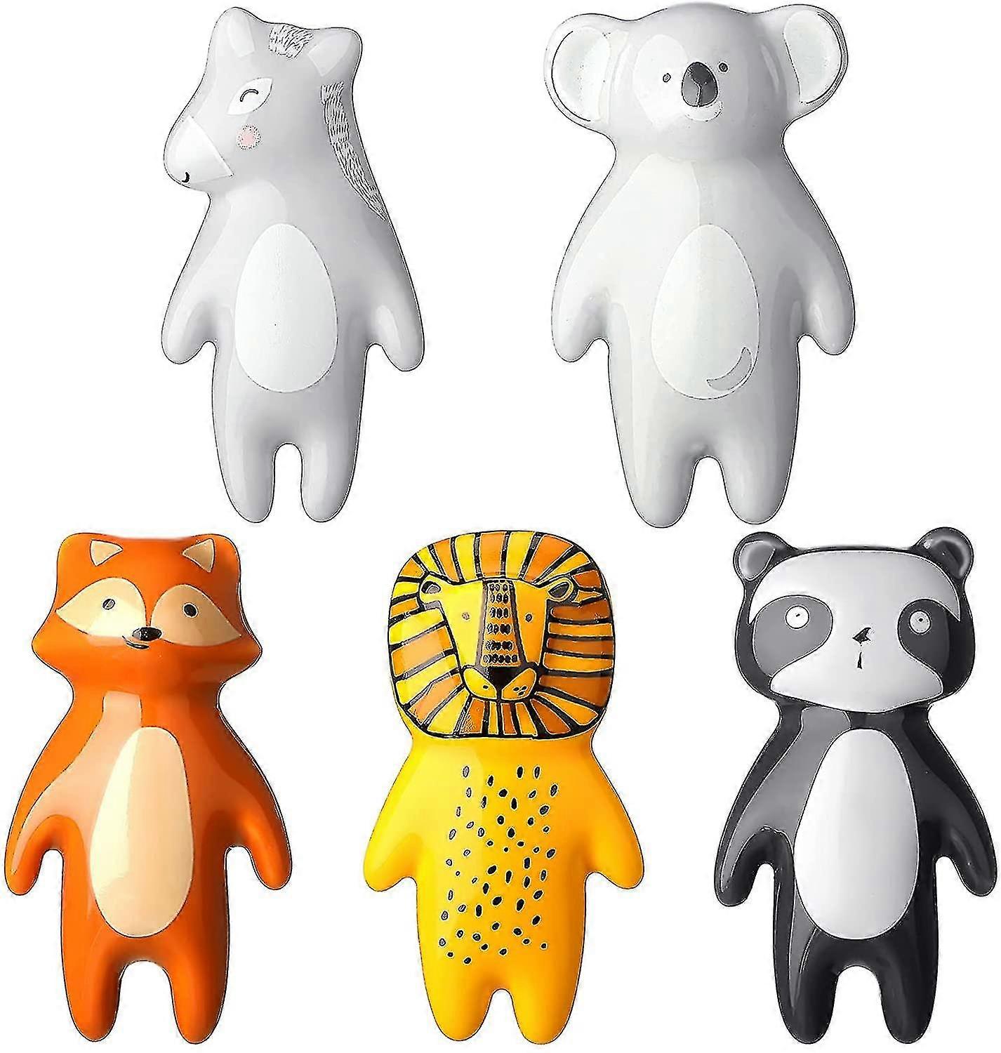 5 Pieces Cute Animal Knobs Kids Handles Ceramic Knobs Animal Drawer Pulls And Knobs Animal Cabinet Knobs