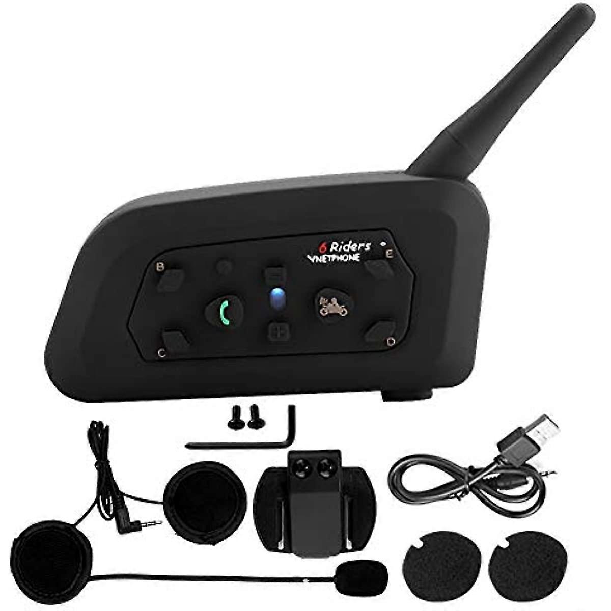 Motorcycle Intercom  Interphone V6-1200 Motorcycle Helmet Wireless Bluetooth Intercom Communication Systems Hands Free