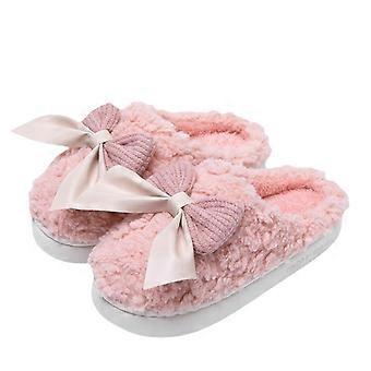 Couple cotton slippers men's autumn and winter warm anti-slip home cotton shoes plus velvet casual slippers