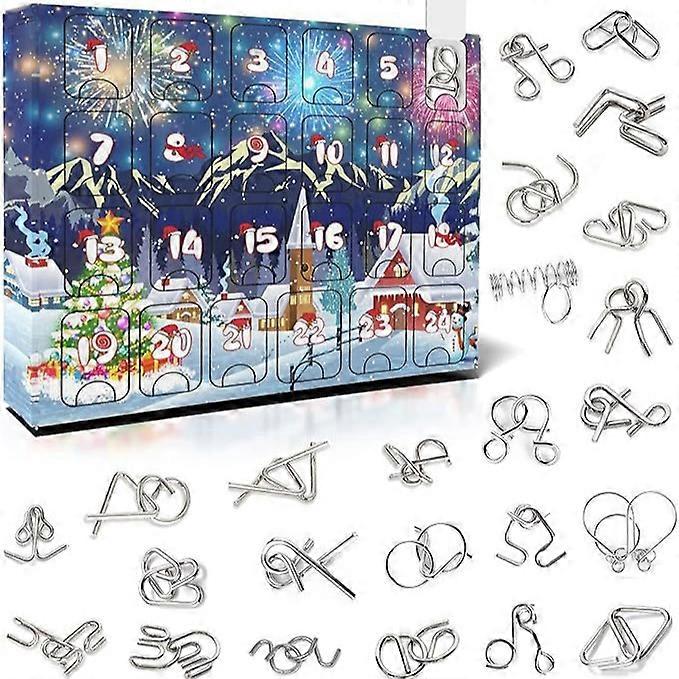 パズルブラインドボックスルバンロックナインチェーン24ギフトクリスマスブラインドボックス手破れアドベントカレンダーボックス