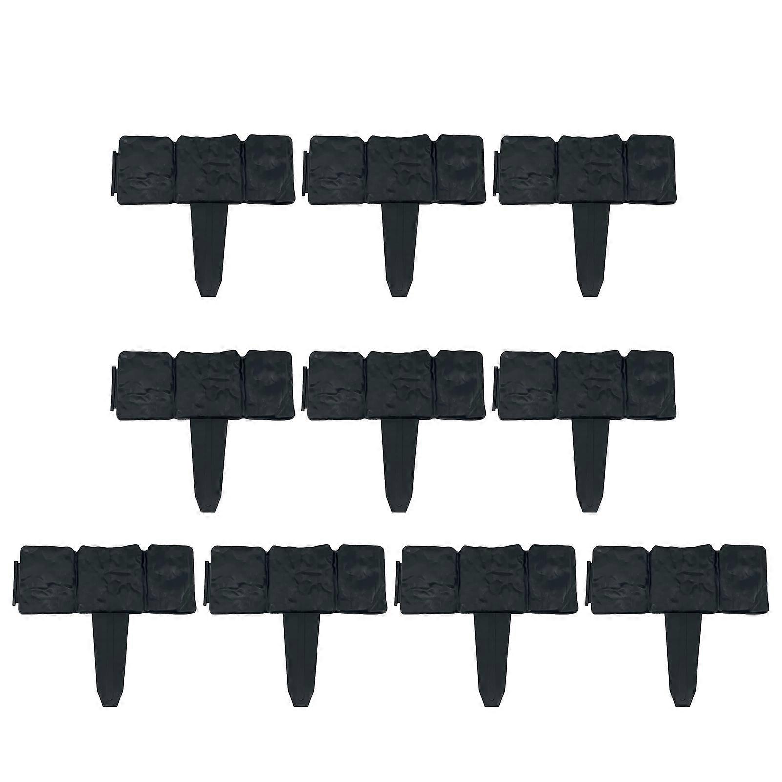 10pcs Garden Edging Border Faux Stone Form Design Anti-deform Garden Edging Border, Garden Landscape Edging Border Yard Supply KAESI