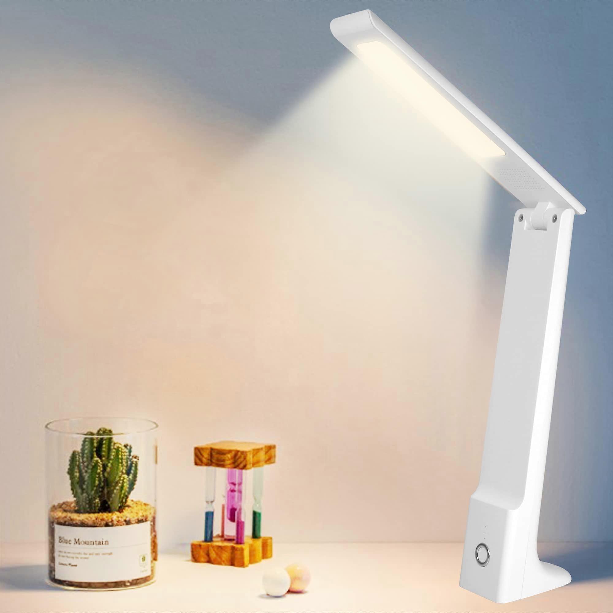 LED Desk Lamp 3 Lighting  Touch Sensitive Foldable (White)