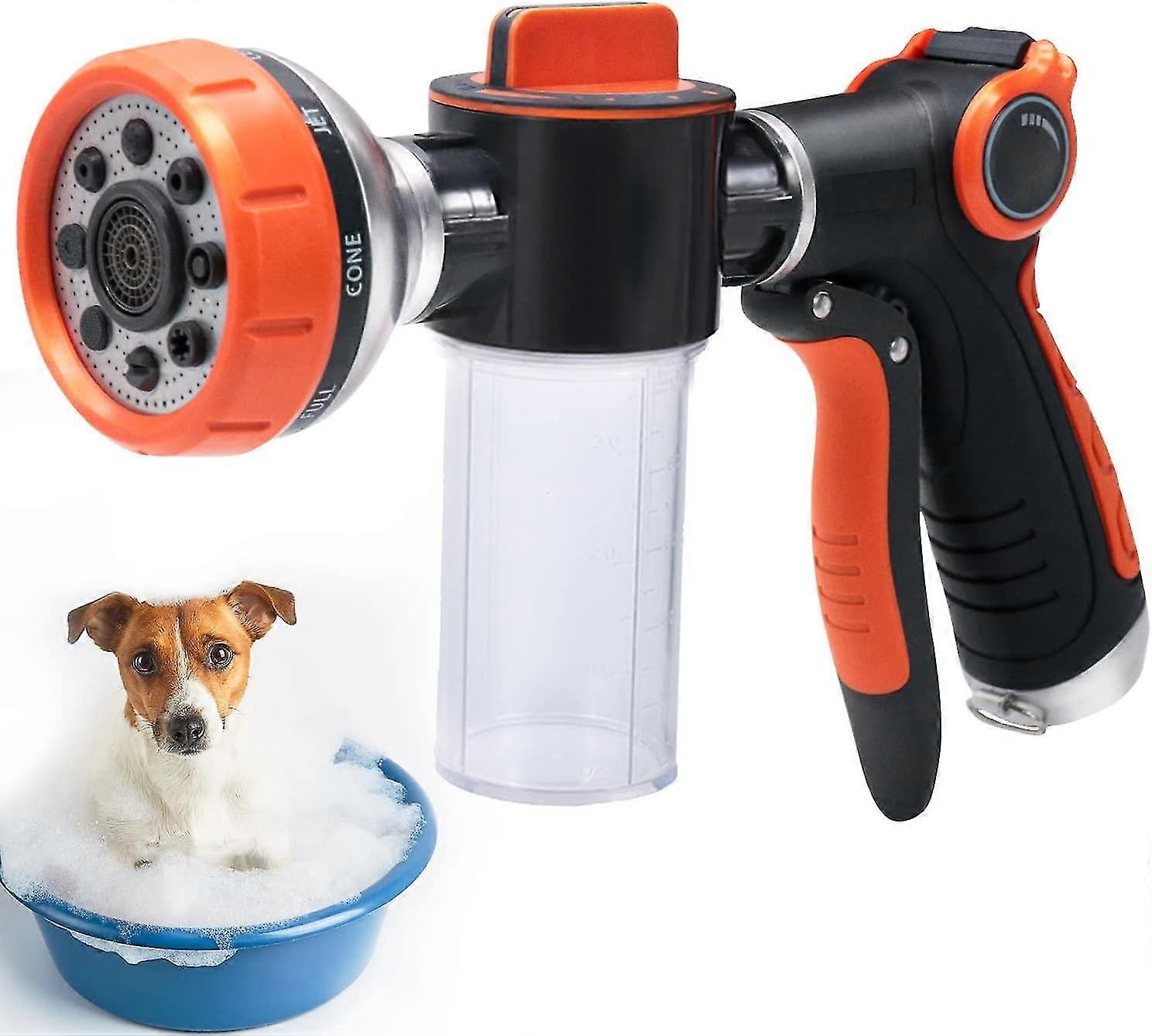 فوهة خرطوم الحديقة ، 8 أنماط خرطوم البخاخ الضغط العالي ، غسل الكلاب الثقيلة ، فوهة خرطوم المياه مع موزع الصابون