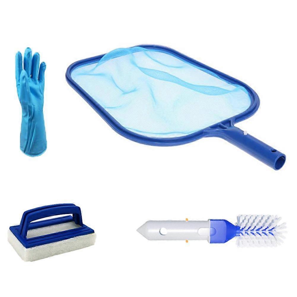 4Pcs Pool Cleaning Kit Skimmer Net Mini Vacuum Cleaner Catch