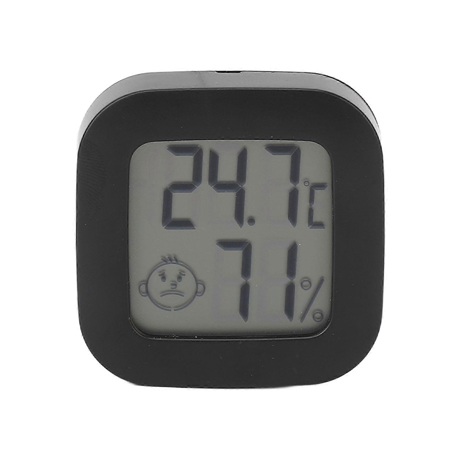Temperature Humidity Meter Mini LCD Display Portable Electric Hygrometer for Home Office Black