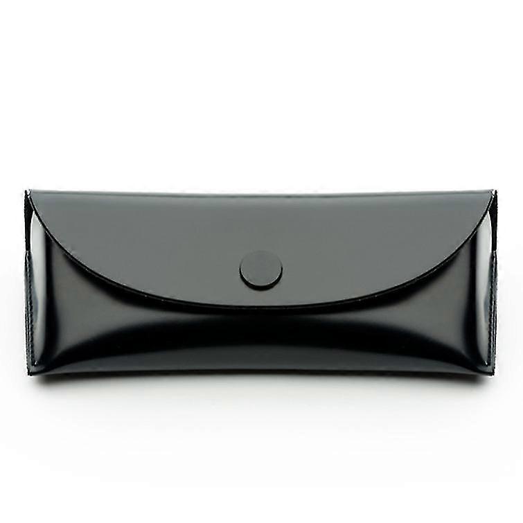 PU bright leather Protective Case Glasses Case Cover black