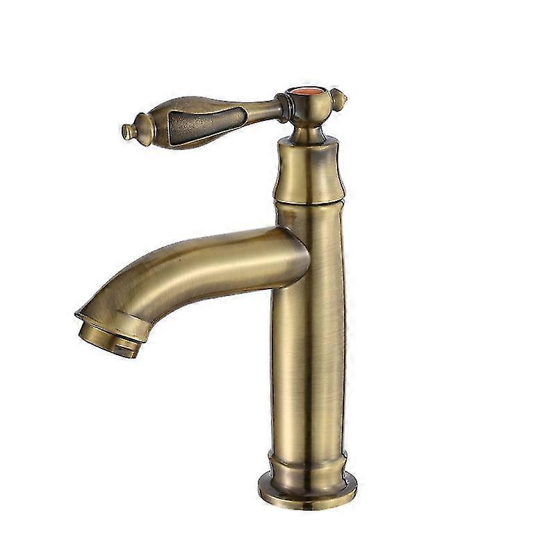 European Style Copper Retro Basin Faucet, Bronze Cold Water Faucet
