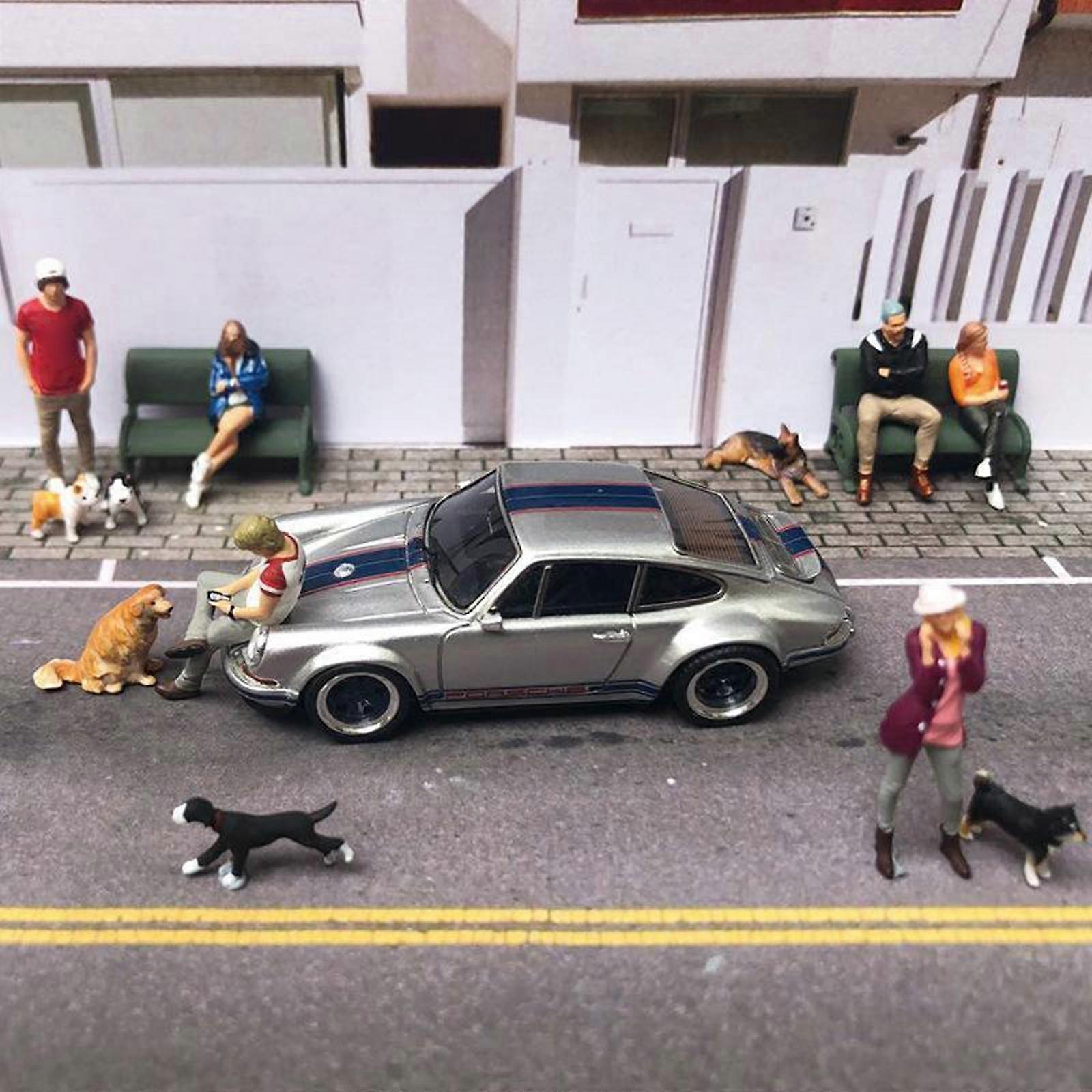 3x Model Tiny Dog Animal Model in 1:64 Scale Hand Painted