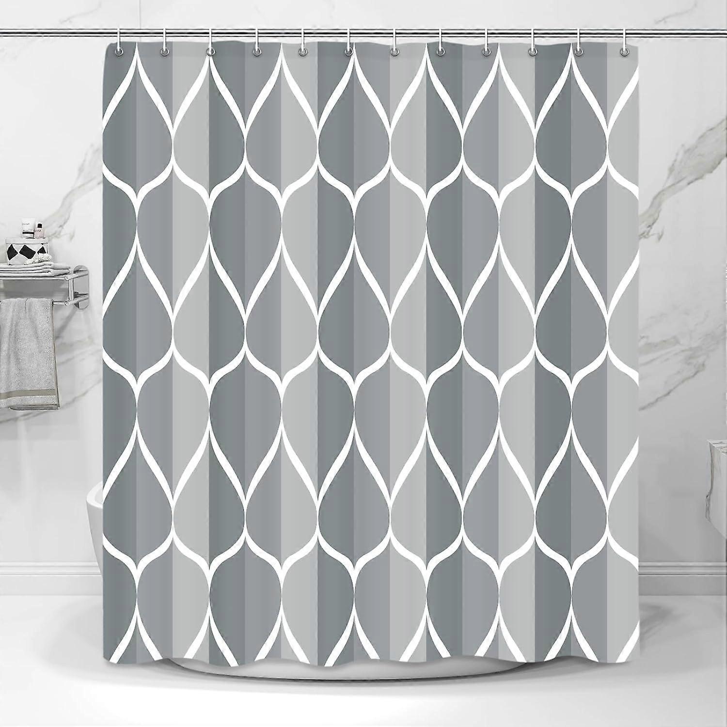 Grey Blue 72 x 72 Inch Cloth Shower Curtain, Waterproof Design and Polyester, Quick-Drying, Heavy Duty Shower Curtains Set for Bathroom, Machine Washa