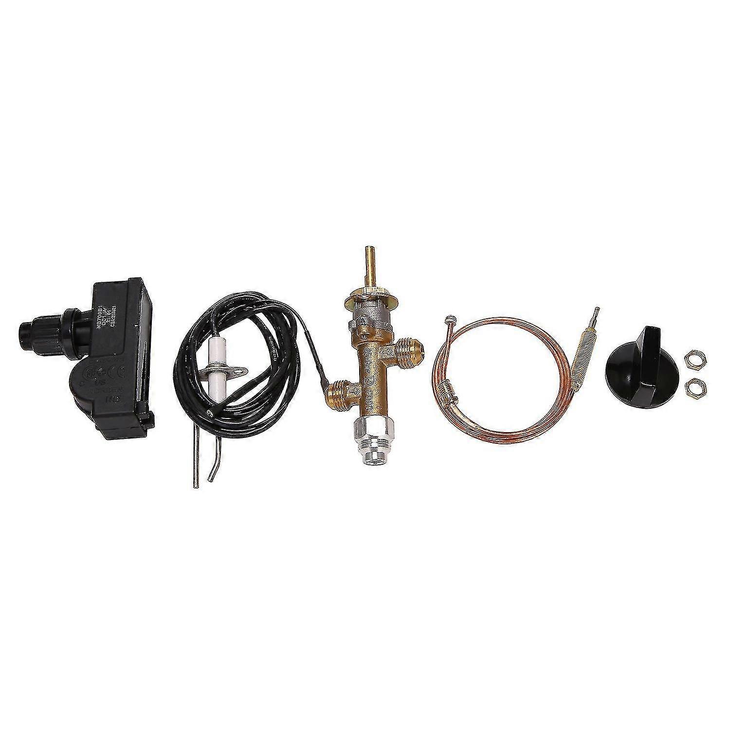 Low Pressure Propane Gas Fireplace Fire Pit Safety Control Valve Kit, Push Button Ignition Kit For