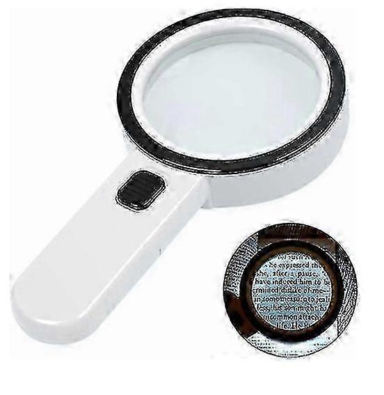Magnifier，Lighted Reading Magnifier, 30X Magnifying Glass with 12 LED Light, Handheld Magnifying Magnifier, Illuminated Magnifier for Reading