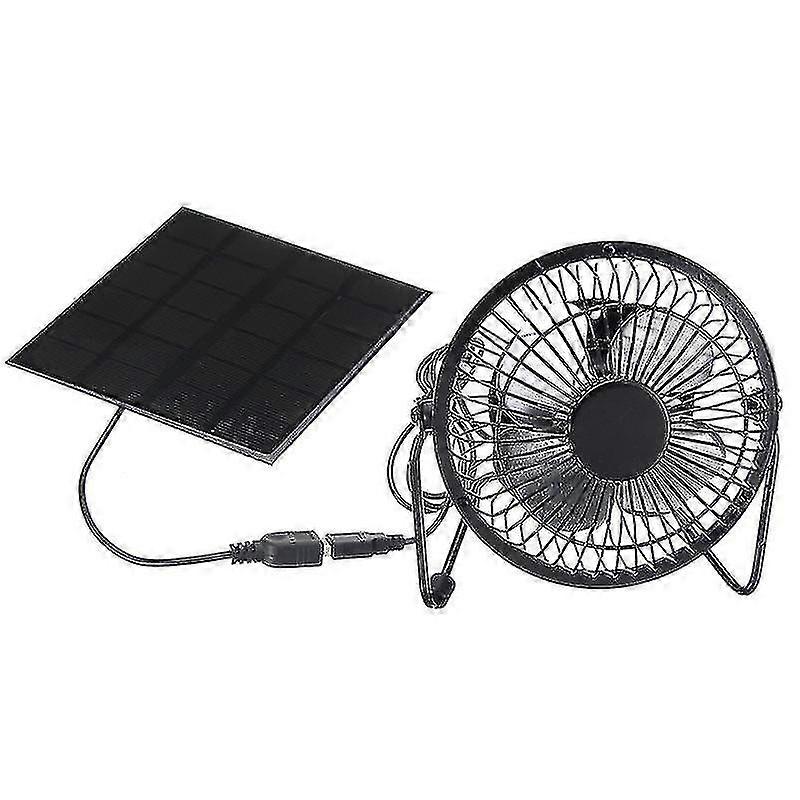 Ventilation Fan Usb Solar Panel Iron Fan