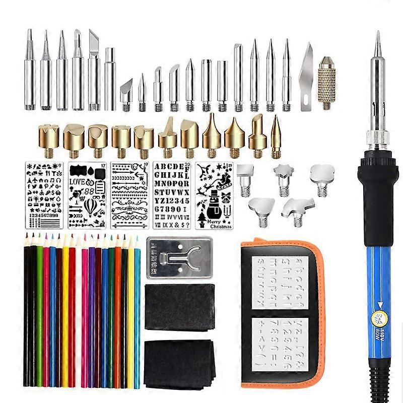 Wood Burning Kit, 71pcs Pyrography Pen Set with Adjustable Temperature 200~450 Switch, Wood burning Tool Kit - Embossing/Carving/Soldering Tips/Stenc